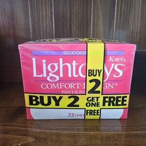 VTG 3 Pack 1983 Kotex Lightdays Pantiliners 66 Total NOS Deodorant PROP SEALED